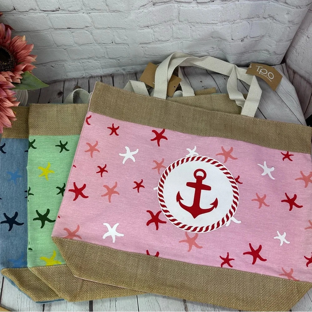 boutique T.P.O NWT beach tote bag anchor nautical anchor choice of color